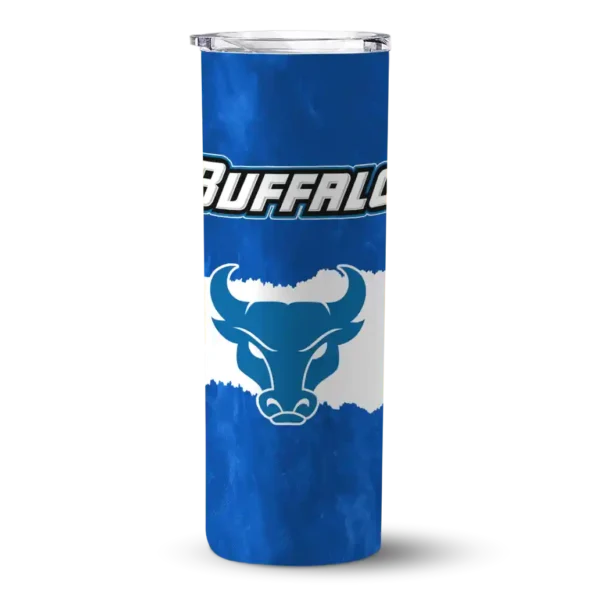 personalized buffalo bulls torn band royal blue white skinny tumbler best selling