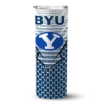 personalized-byu-cougars-chevron-stripes-blue-skinny-tumbler-best-selling.webp
