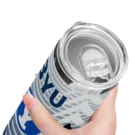 personalized-byu-cougars-chevron-stripes-blue-skinny-tumbler-best-selling.webp