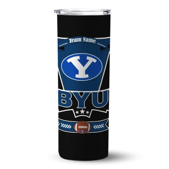 personalized byu cougars helmet belt blue black skinny tumbler best selling