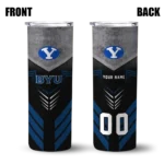 personalized-byu-cougars-hexagon-honeycomb-blue-black-skinny-tumbler-best-selling.webp