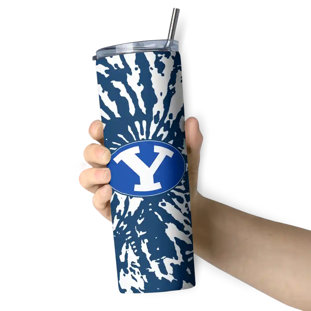 personalized-byu-cougars-metallic-grid-blue-skinny-tumbler-premium-grade.webp