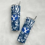 personalized-byu-cougars-metallic-grid-blue-skinny-tumbler-best-selling.webp