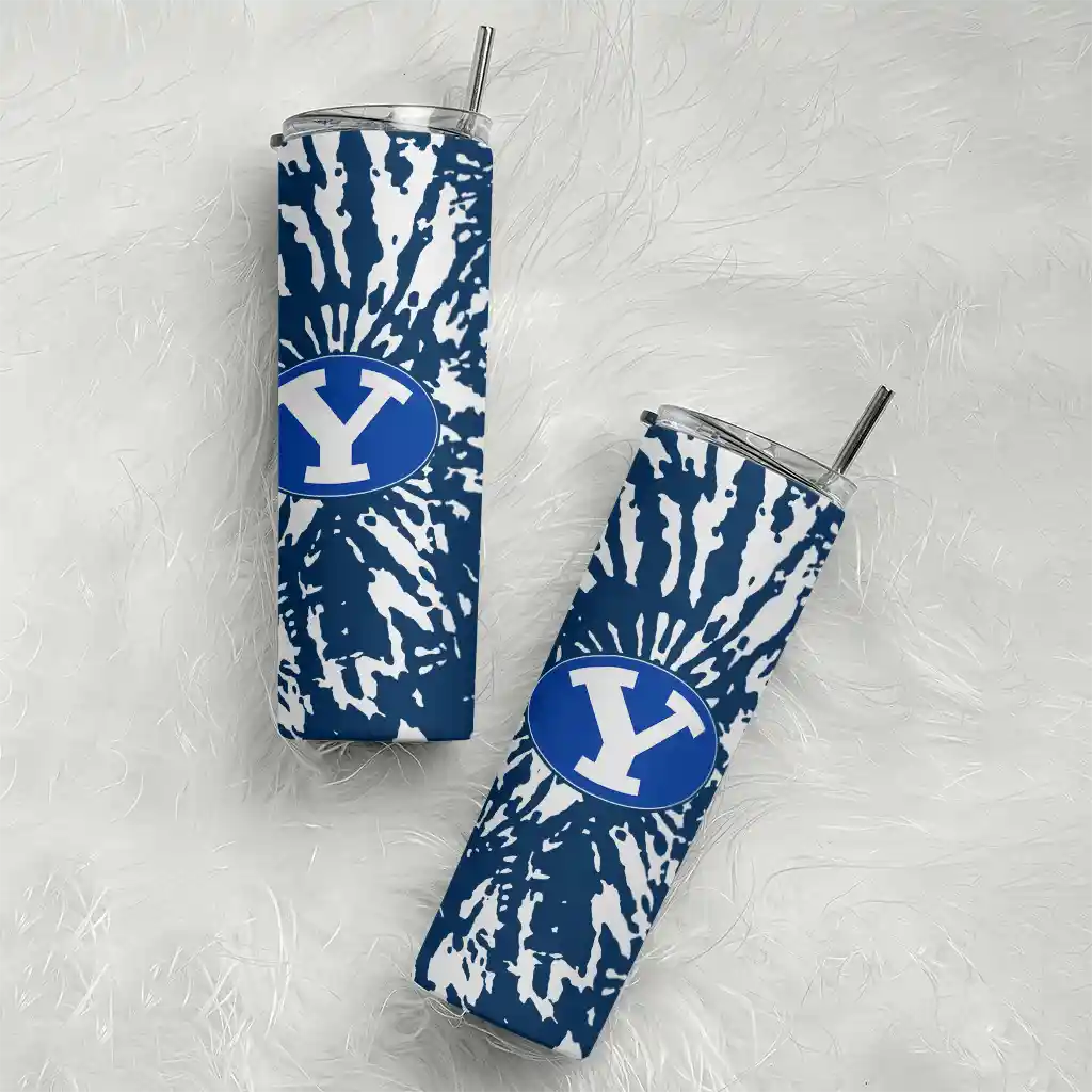 personalized-byu-cougars-metallic-grid-blue-skinny-tumbler-top-rated.webp