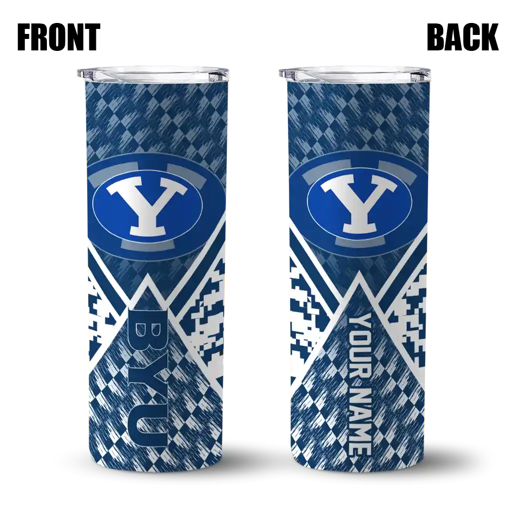 personalized-byu-cougars-monogram-burst-blue-white-skinny-tumbler-fashion-forward.webp