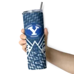personalized-byu-cougars-monogram-burst-blue-white-skinny-tumbler-best-selling.webp