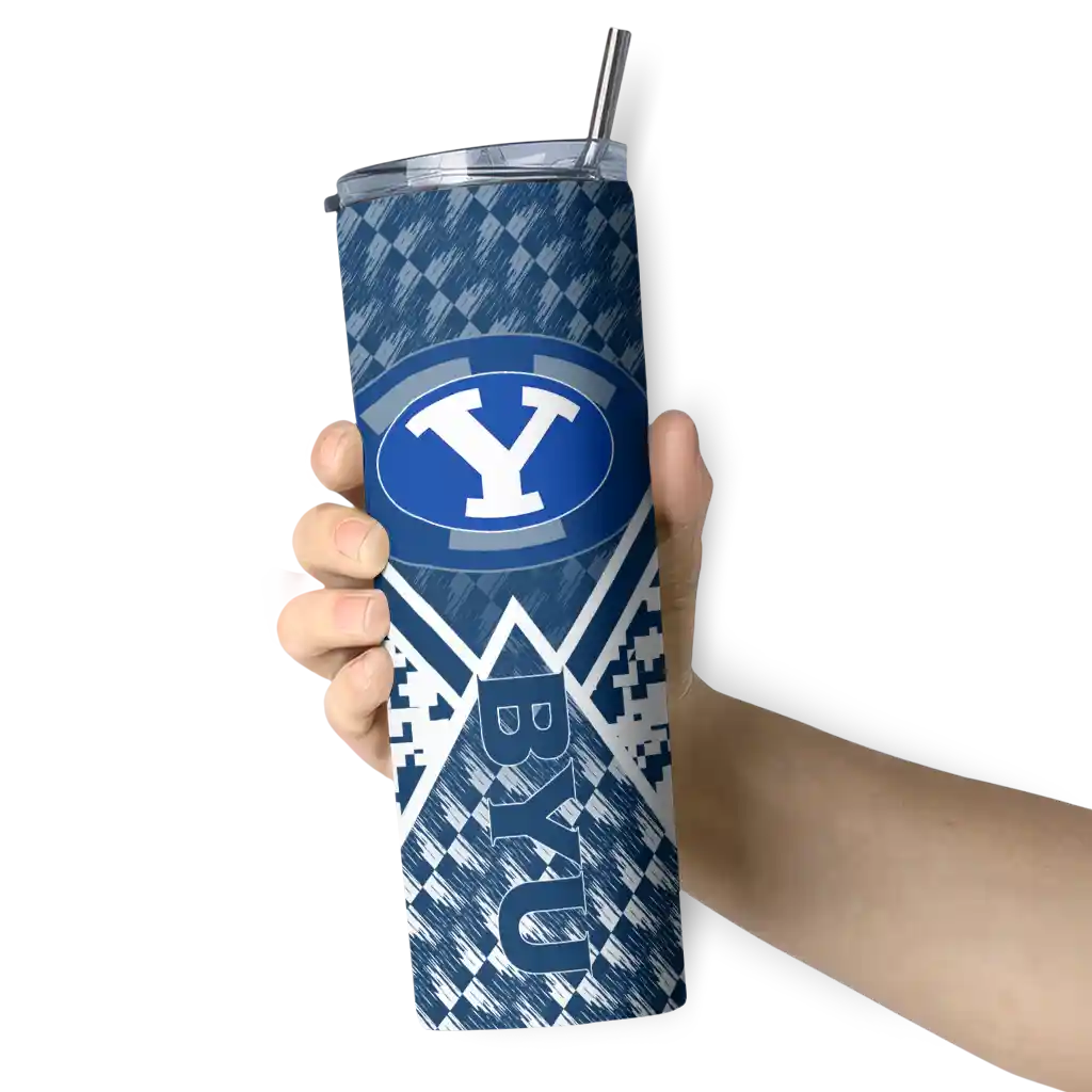 personalized-byu-cougars-monogram-burst-blue-white-skinny-tumbler-premium-grade.webp
