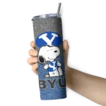 personalized-byu-cougars-snoopy-attitude-blue-skinny-tumbler-best-selling.webp
