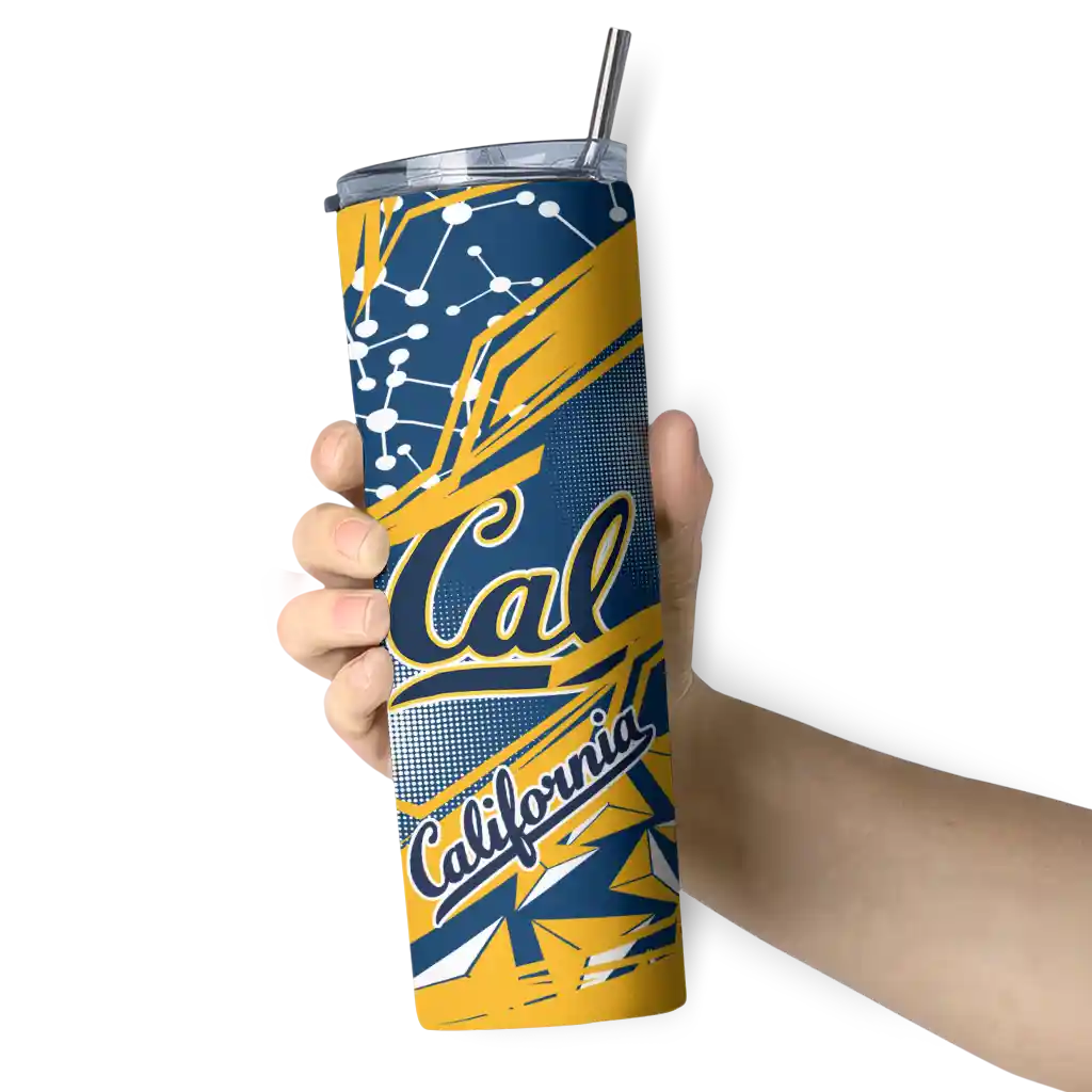 personalized-california-golden-bears-helmet-clash-blue-skinny-tumbler-premium-grade.webp
