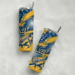 personalized-california-golden-bears-helmet-clash-blue-skinny-tumbler-best-selling.webp