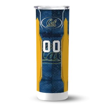 Personalized California Golden Bears Stacked Diamond Blue Skinny Tumbler
