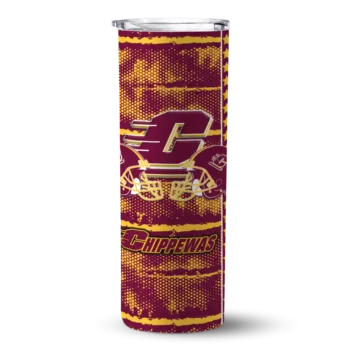 Personalized Central Michigan Chippewas Chevron Patch Maroon Skinny Tumbler
