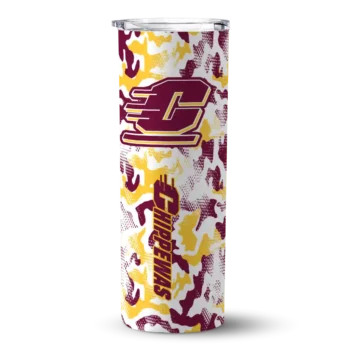 Personalized Central Michigan Chippewas Claw Marks Maroon White Skinny Tumbler