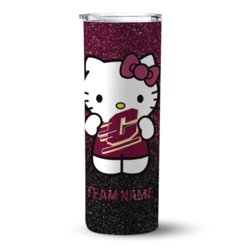 Personalized Central Michigan Chippewas Hello Kitty Maroon Black Skinny Tumbler
