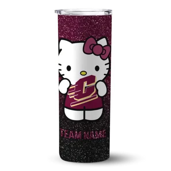 personalized central michigan chippewas hello kitty maroon black skinny tumbler best selling