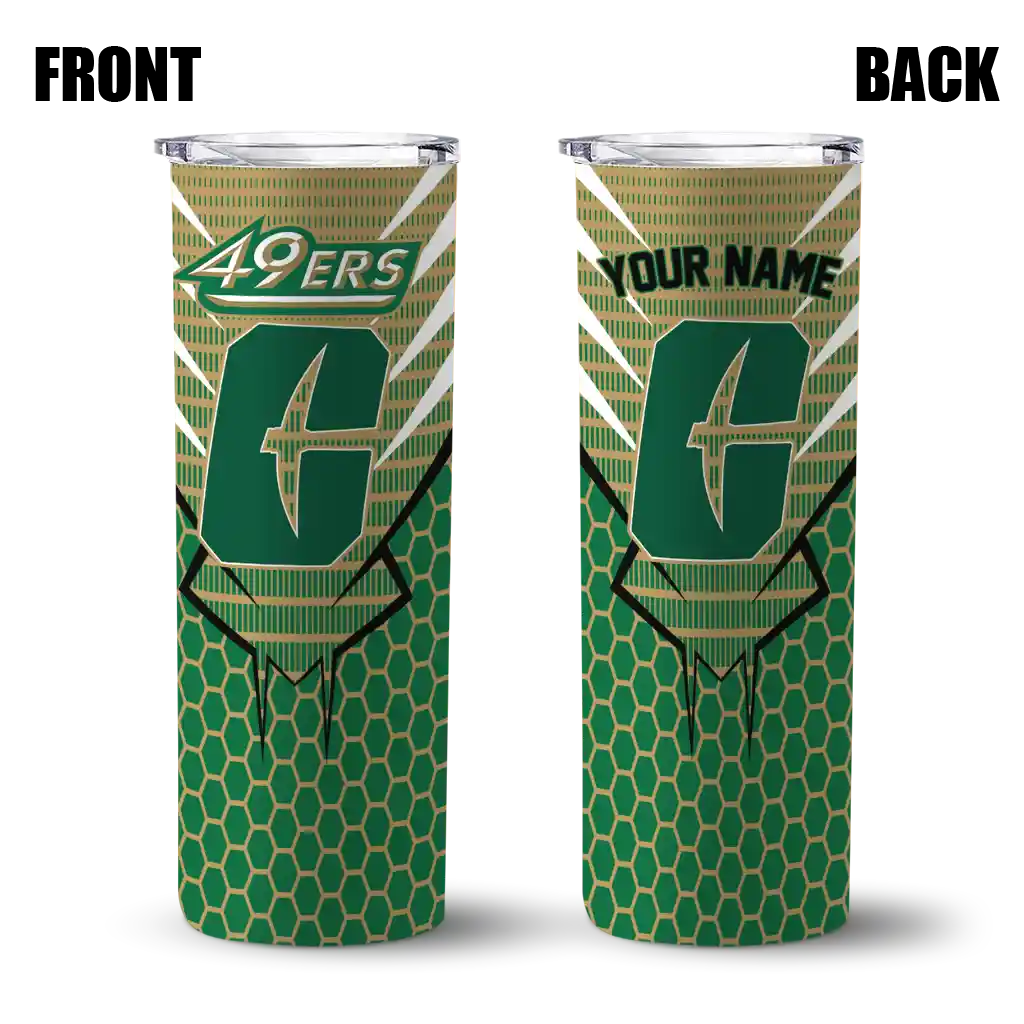 personalized-charlotte-49ers-chevron-stripes-green-skinny-tumbler-fashion-forward.webp