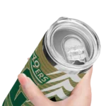 personalized-charlotte-49ers-chevron-stripes-green-skinny-tumbler-best-selling.webp