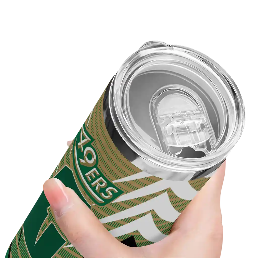 personalized-charlotte-49ers-chevron-stripes-green-skinny-tumbler-high-quality.webp