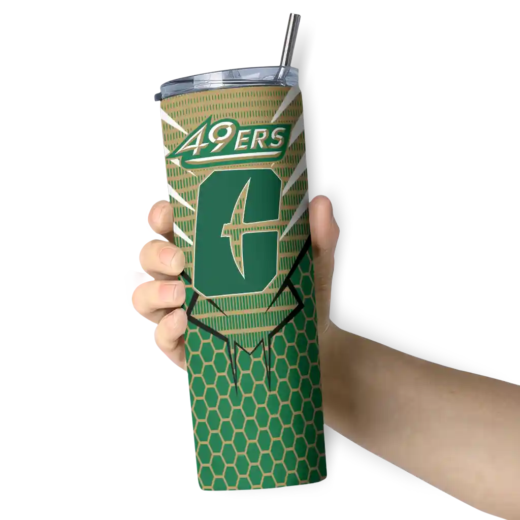 personalized-charlotte-49ers-chevron-stripes-green-skinny-tumbler-premium-grade.webp