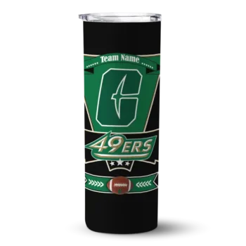 Personalized Charlotte 49ers Helmet Belt Green Black Skinny Tumbler