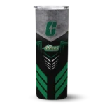 personalized-charlotte-49ers-hexagon-honeycomb-green-black-skinny-tumbler-best-selling.webp