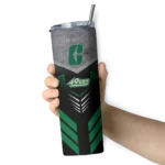 personalized-charlotte-49ers-hexagon-honeycomb-green-black-skinny-tumbler-best-selling.webp