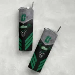 personalized-charlotte-49ers-hexagon-honeycomb-green-black-skinny-tumbler-best-selling.webp