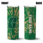 personalized-charlotte-49ers-metallic-grid-green-skinny-tumbler-best-selling.webp