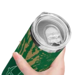 personalized-charlotte-49ers-metallic-grid-green-skinny-tumbler-best-selling.webp