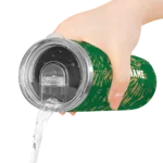 personalized-charlotte-49ers-metallic-grid-green-skinny-tumbler-best-selling.webp