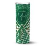 personalized-charlotte-49ers-monogram-burst-green-white-skinny-tumbler-best-selling.webp