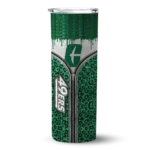 personalized-charlotte-49ers-sparkle-drip-green-skinny-tumbler-best-selling.webp