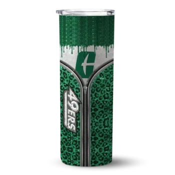 Personalized Charlotte 49ers Sparkle Drip Green Skinny Tumbler