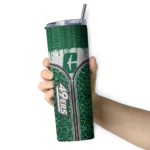 personalized-charlotte-49ers-sparkle-drip-green-skinny-tumbler-best-selling.webp