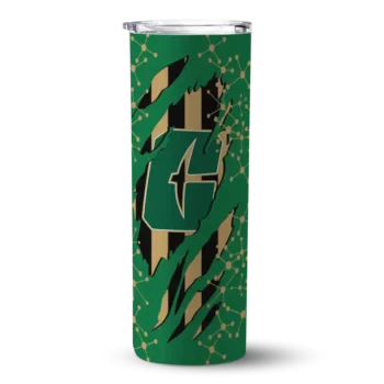 Personalized Charlotte 49ers Star Pop Green Black Skinny Tumbler
