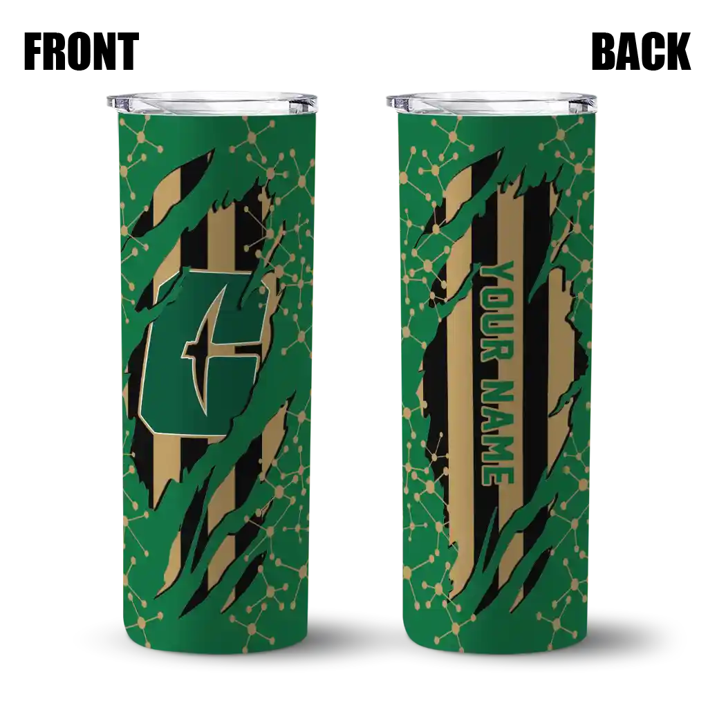 personalized-charlotte-49ers-star-pop-green-black-skinny-tumbler-fashion-forward.webp