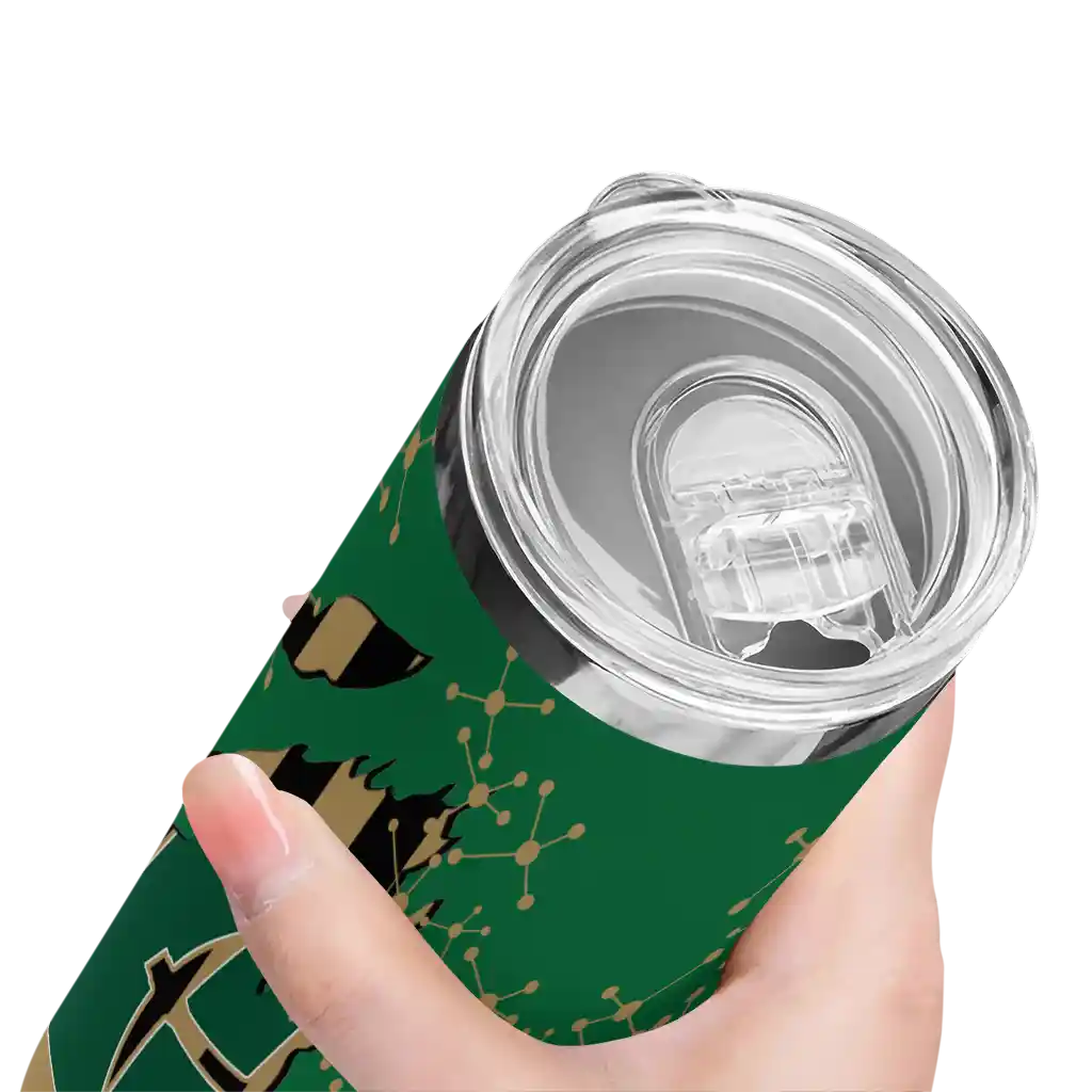 personalized-charlotte-49ers-star-pop-green-black-skinny-tumbler-high-quality.webp