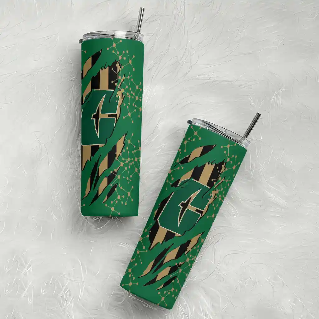 personalized-charlotte-49ers-star-pop-green-black-skinny-tumbler-top-rated.webp