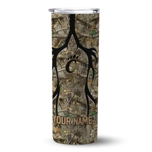 personalized cincinnati bearcats antler flow camo skinny tumbler best selling