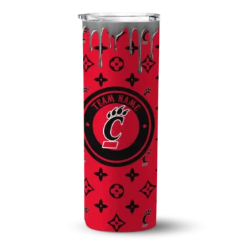 Personalized Cincinnati Bearcats Camo Streak Red Skinny Tumbler