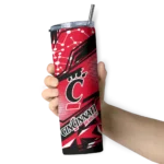 personalized-cincinnati-bearcats-helmet-clash-red-skinny-tumbler-best-selling.webp