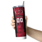 personalized-cincinnati-bearcats-stacked-diamond-red-skinny-tumbler-best-selling.webp