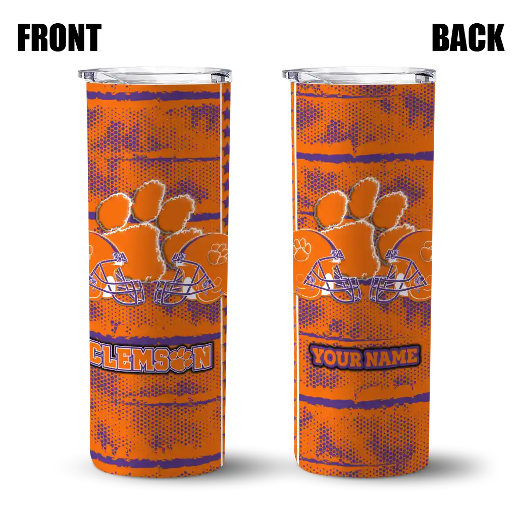 personalized-clemson-tigers-chevron-patch-orange-skinny-tumbler-fashion-forward.webp