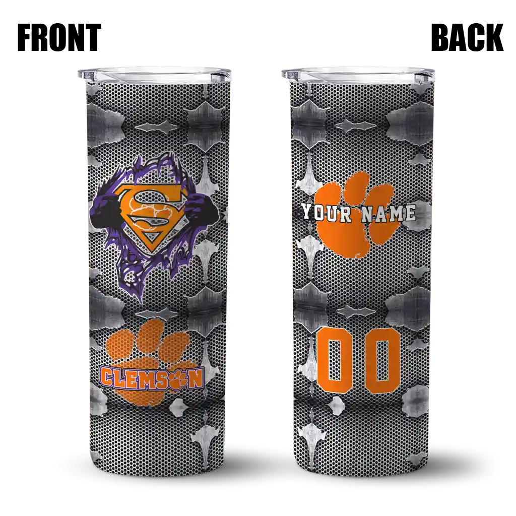 personalized-clemson-tigers-chevron-v-orange-gray-skinny-tumbler-fashion-forward.webp