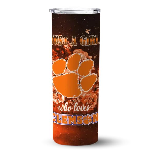 personalized clemson tigers rose romance orange black skinny tumbler best selling