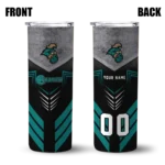 personalized-coastal-carolina-chanticleers-hexagon-honeycomb-green-black-skinny-tumbler-best-selling.webp