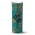 personalized-coastal-carolina-chanticleers-metallic-grid-green-skinny-tumbler-best-selling.webp