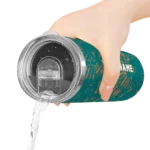 personalized-coastal-carolina-chanticleers-metallic-grid-green-skinny-tumbler-best-selling.webp