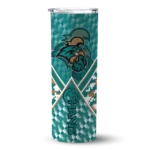 personalized-coastal-carolina-chanticleers-monogram-burst-green-white-skinny-tumbler-best-selling.webp