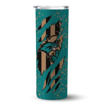 Personalized Coastal Carolina Chanticleers Star Pop Green Black Skinny Tumbler